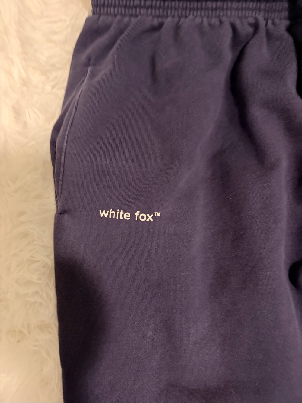 White Fox Sweatpants with Logo